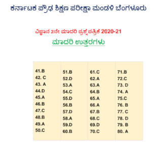 Karnataka SSLC 10th Model Question Papers Key Answers pdf download free