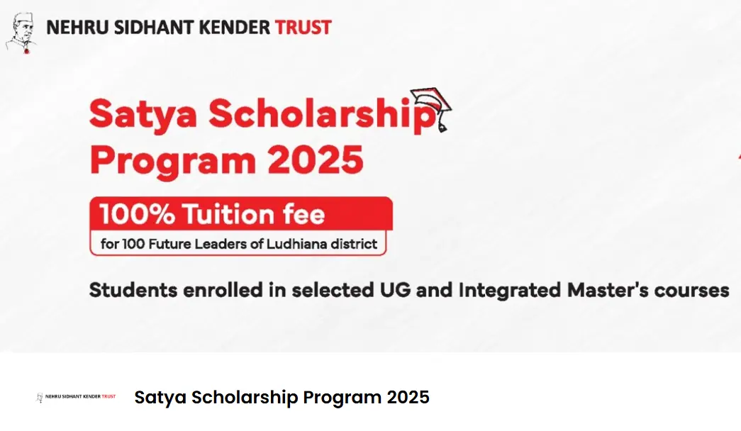 Satya Scholarship Program 2025 – Full Tuition Support for UG Students in Ludhiana Satya Scholarship Program 2025 Discover How You Can Apply for the Satya Scholarship 2025 and Get 100% Tuition Fee Support for Commerce, Engineering, and Medical Course